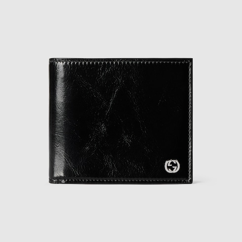 ✨箱✨　GUCCI ミニ財布　インターロッキング　GGライン　キャンバス インターロッキングG コインウォレット ・ブラック テクスチャード
