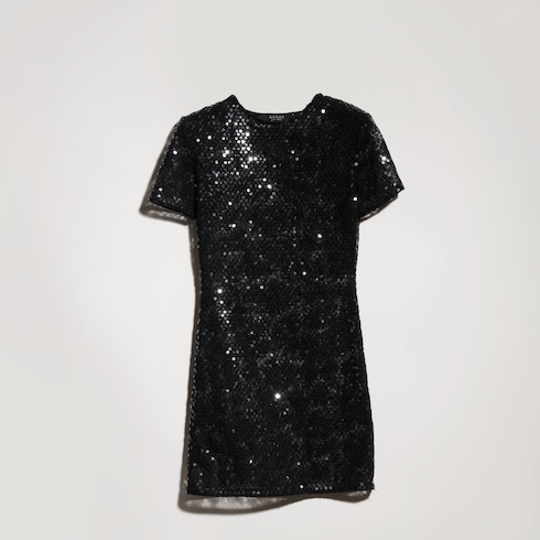 Embroidered tulle dress with sequins
