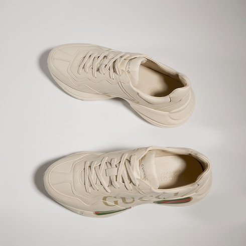 Sneaker Rhyton uomo in pelle con logo Gucci