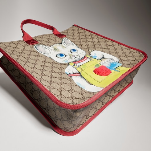 Bolso tote infantil con GG y estampado