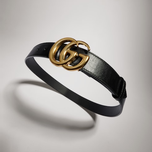 Cintura GG Marmont con fibbia lucida
