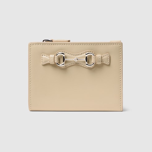 ホースビット付き スモール ウォレット ・ベージュ レザー | GUCCI公式