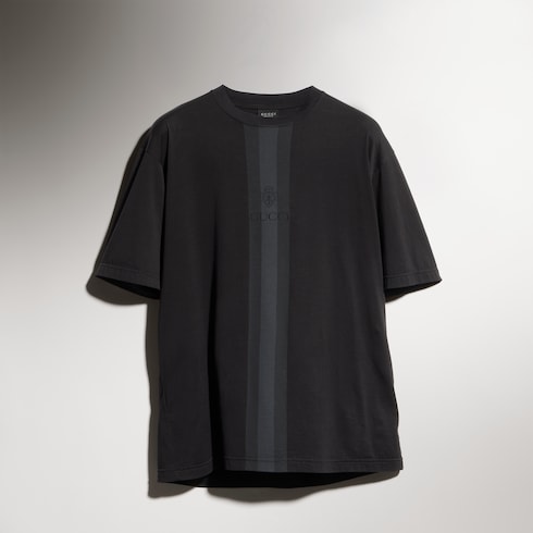T-shirt en coton avec bande Web discrète