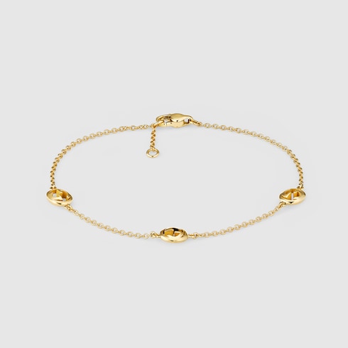 〔グッチ インターロッキング〕18K チェーン ブレスレット