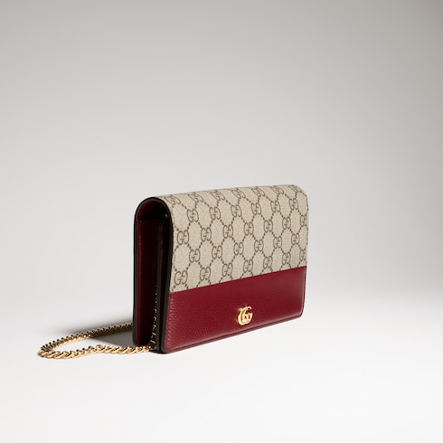 Bi-colour GG Marmont wallet on chain