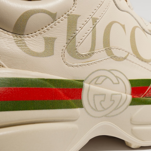 Baskets Rhyton en cuir avec logo Gucci pour femme