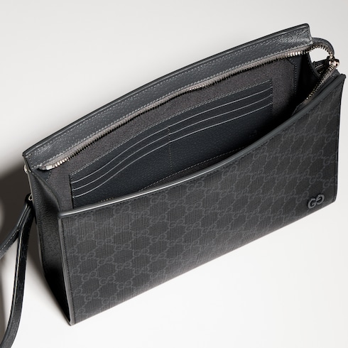 Grey trim medium pouch