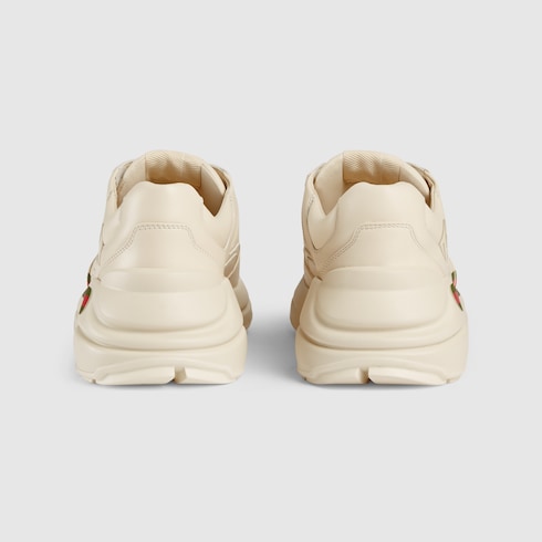 Zapatilla Rhyton de Piel con Logo Gucci para mujer