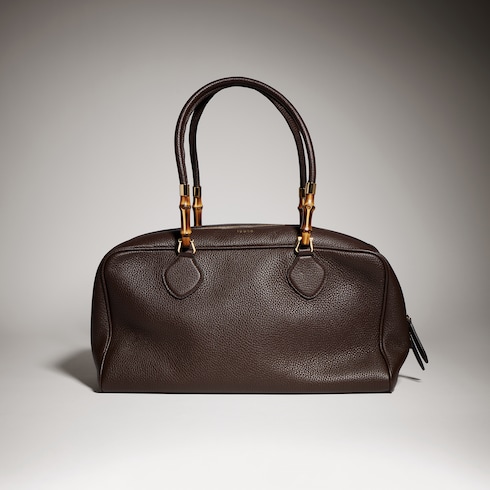 Large boston bag with bamboo
