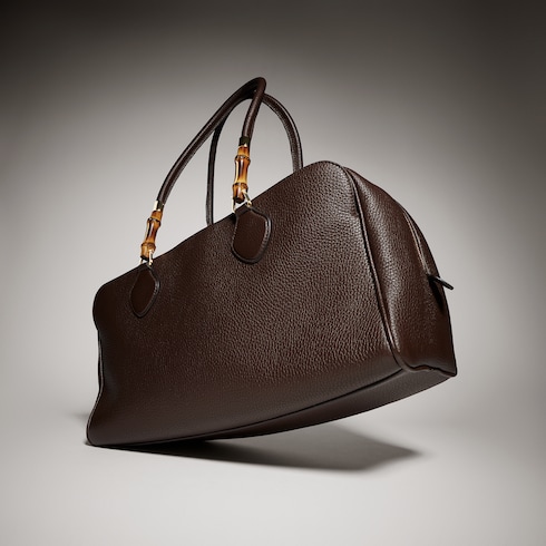 Large boston bag with bamboo