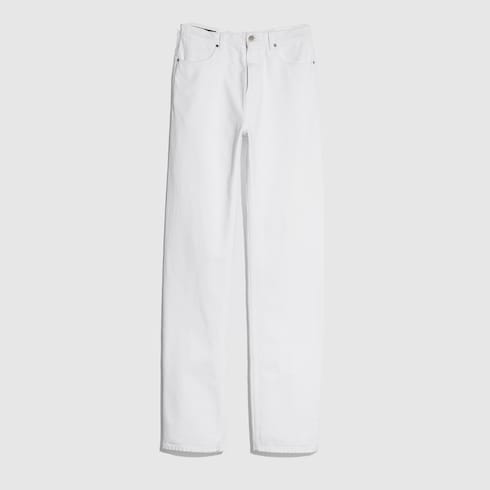 Washed cotton denim pants