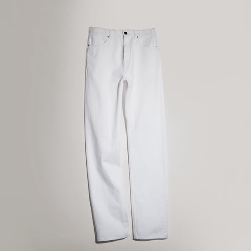 Washed cotton denim pants