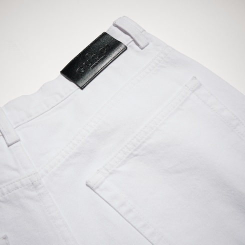 Pantalon en denim en coton lavé