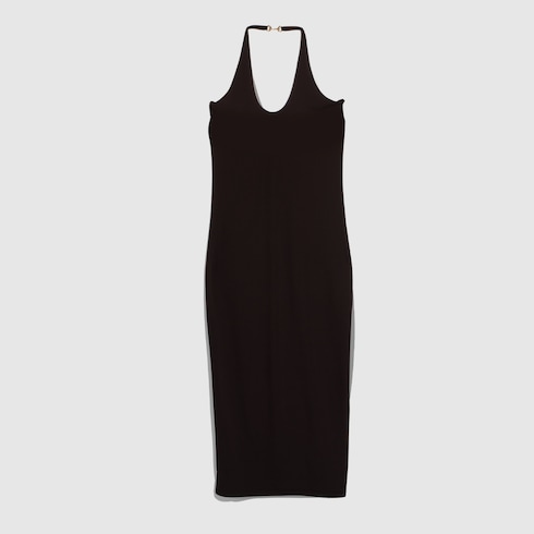 Viscose crêpe jersey dress with Horsebit
