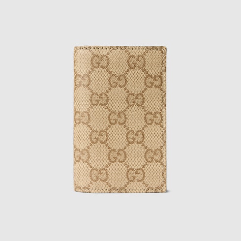 Gucci GGパターン ケース Gucci Essence Classic card case in sand and brown GG canvas
