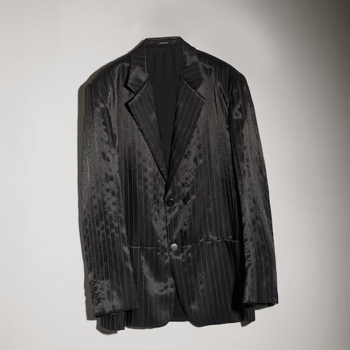 Pinstripe wool silk jacket