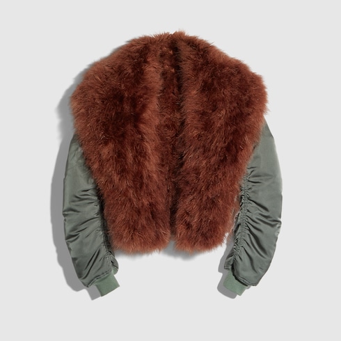 Heavy silk duchesse bomber jacket