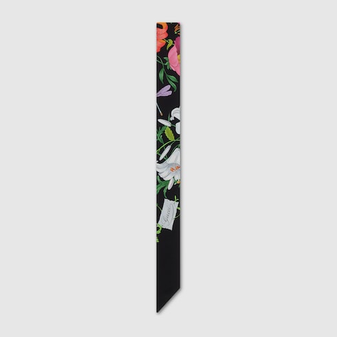 Printed silk twill ribbon