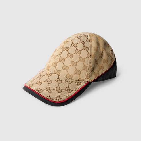 GG cotton canvas baseball hat in sand and black | GUCCI® US