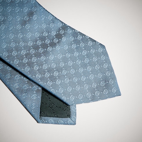 Interlocking G silk jacquard tie