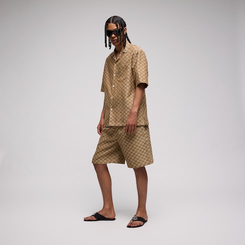 Chemise en toile en mélange de lin GG