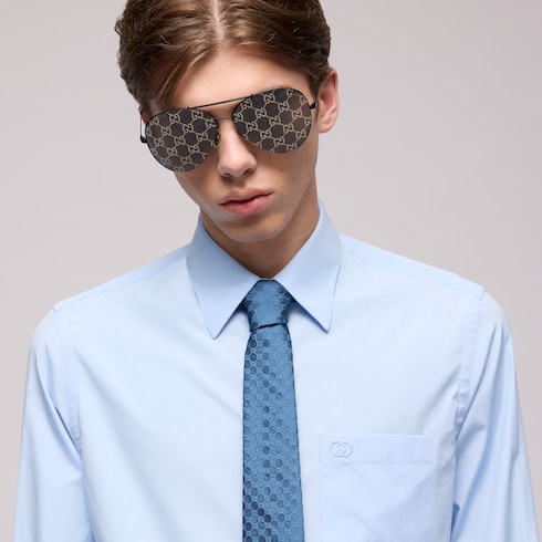 Corbata de jacquard de seda con GG