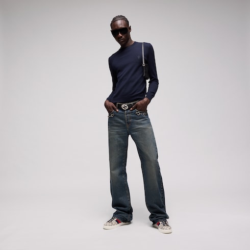Gucci Ace Herrensneaker mit Web