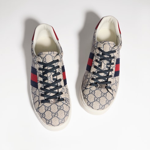 Tenis Gucci Ace con tribanda Web para hombre