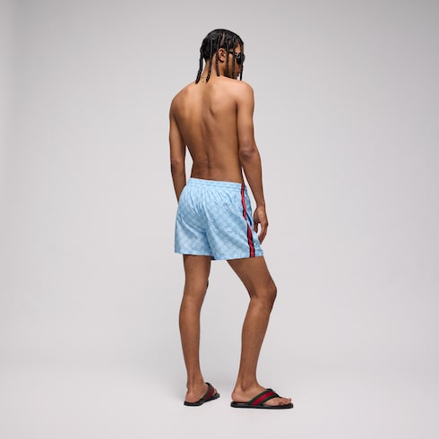 Badeshorts aus technischem Popeline mit Print