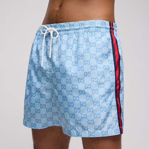 Badeshorts aus technischem Popeline mit Print