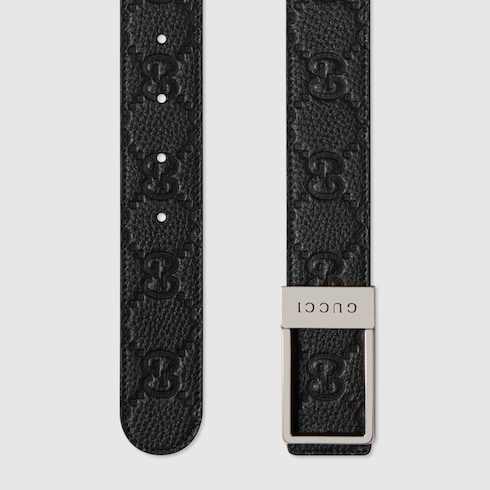 Reversible belt with rectangular buckle