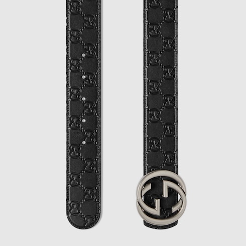 Ceinture réversible avec boucle GG