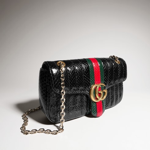 Jetset GG Marmont python medium shoulder bag