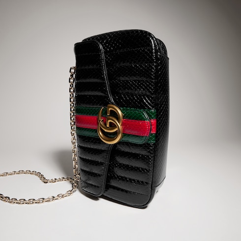 Jetset GG Marmont python medium shoulder bag