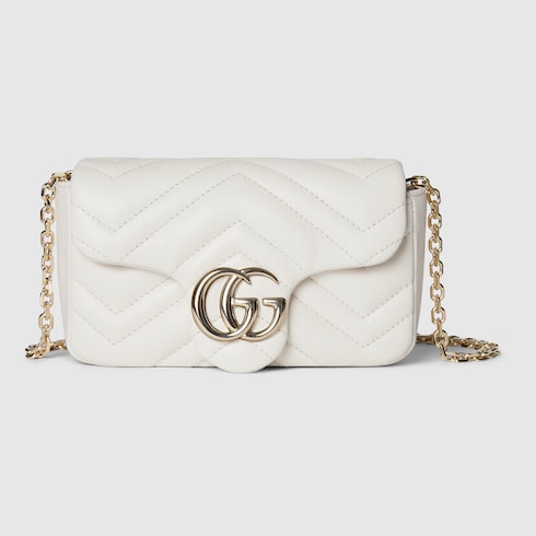 GGマーモント〕ミニ ショルダーバッグ ・ホワイト レザー | GUCCI公式