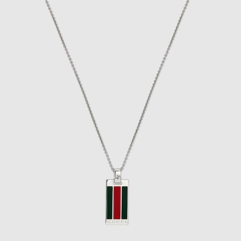Pendant chain necklace with Web in 925 sterling silver | GUCCI® US