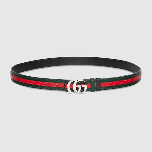 Ceinture fine réversible avec boucle Double G