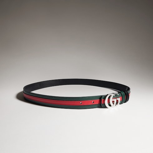 Ceinture fine réversible avec boucle Double G