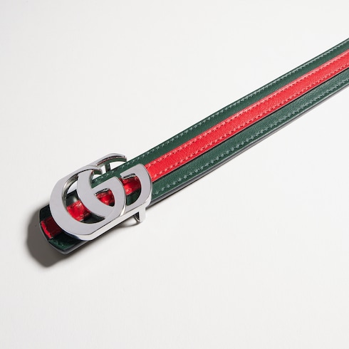 Ceinture fine réversible avec boucle Double G