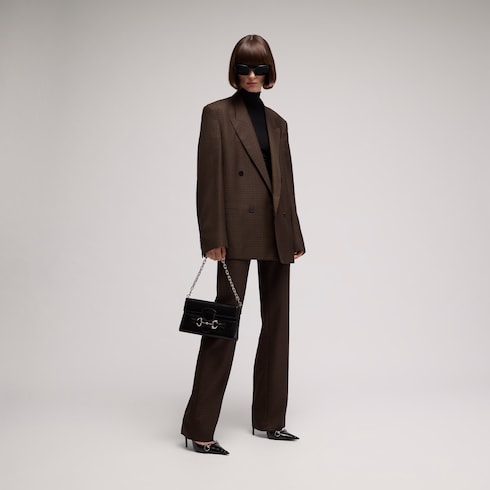 Giacca in lana vichy