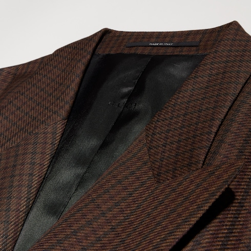Gingham wool jacket