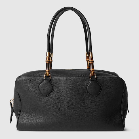 バンブー ボストン ラージ バッグ ・ブラックレザー | GUCCI公式