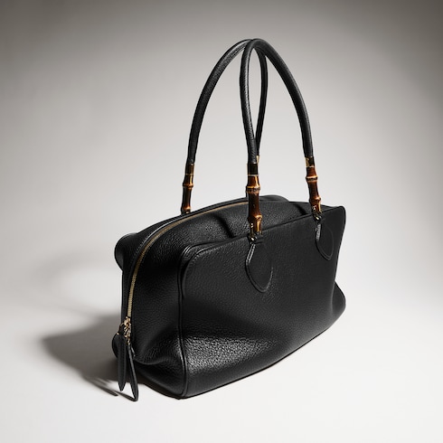Large boston bag with bamboo