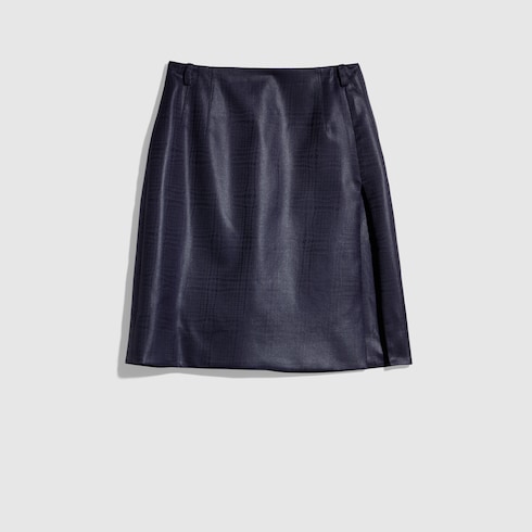 Prince of Wales chintzed wool mini skirt
