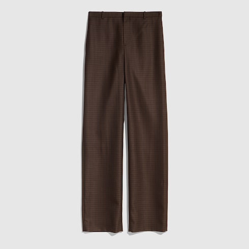 Gingham polyester wool pants 1