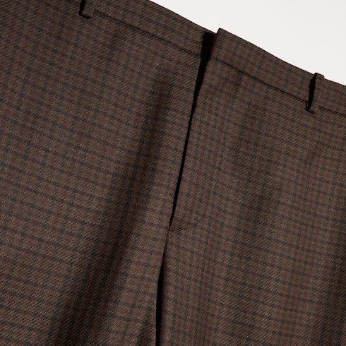 Pantalon en polyester et laine vichy