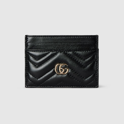 GG Marmont card case in black leather | GUCCI® US