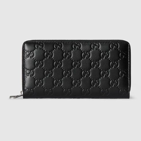 GG Emblem zip around wallet