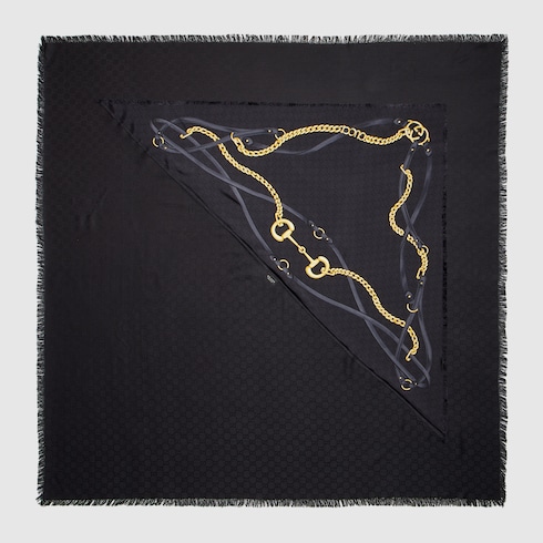 GUCCI GGウールシルクジャカード ケープ