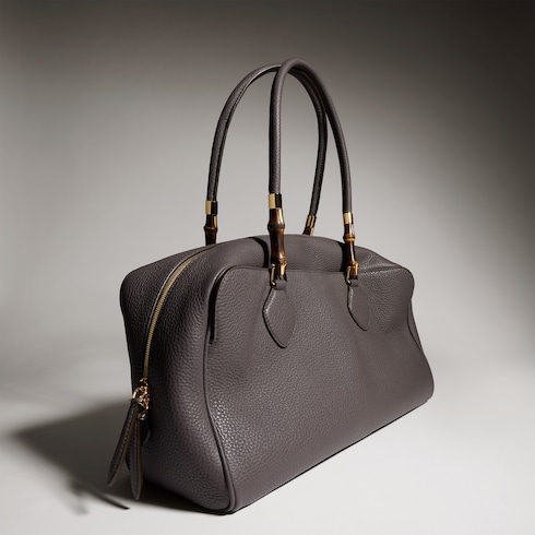 Large boston bag with bamboo